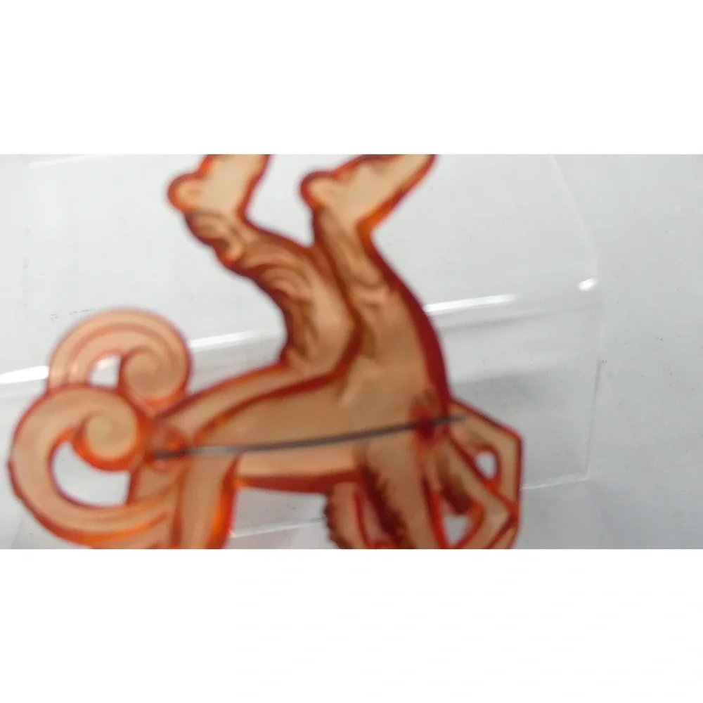 Art Deco Celluloid Russian Wolfhound 3" Brooch Lucite Borzoi Vintage Pin - Picture 7 of 11